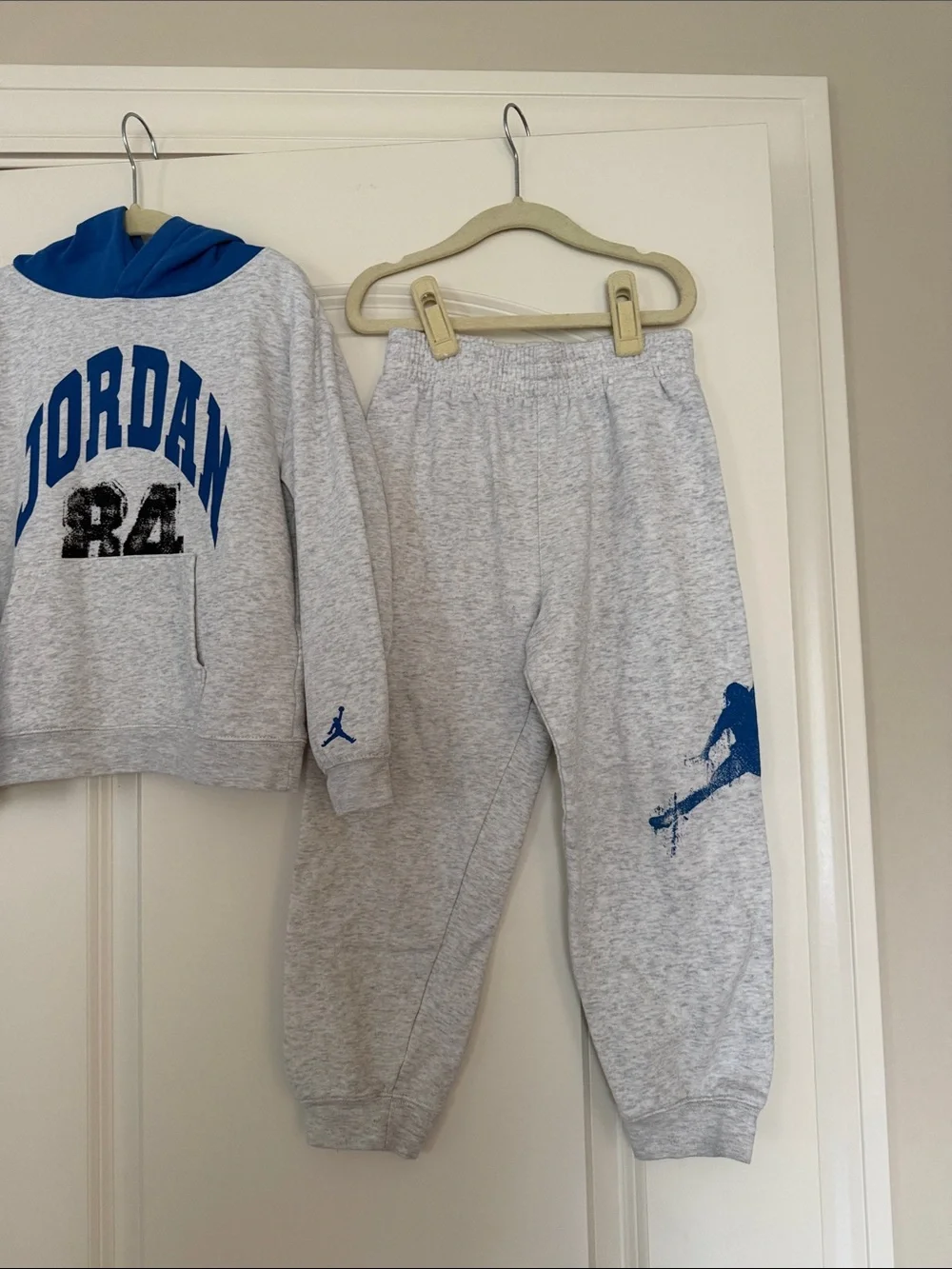 Jordan | (6) Kids' Gray & Blue Sweatshirt and Joggers Set